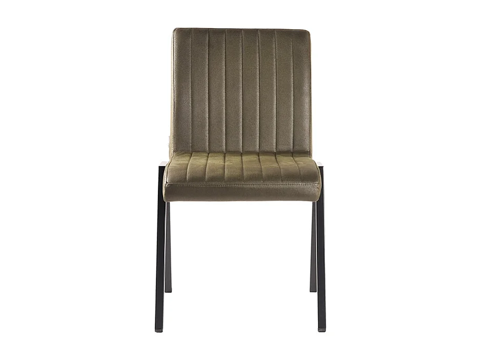 Chaise de salle à manger Matz - Vert armée - Microfibre - Lot de 2