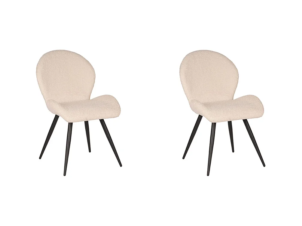 Chaise de salle à manger Sky - 51x64x87cm - Ivoire - lot de 2