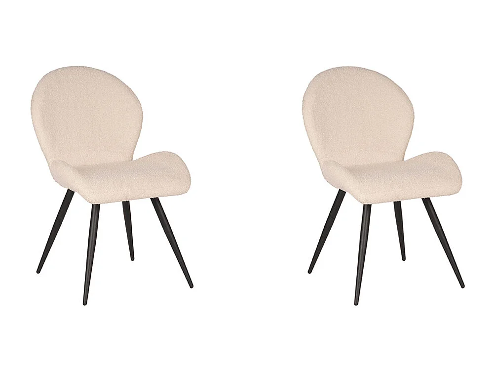 Chaise de salle à manger Sky - 51x64x87cm - Ivoire - lot de 2