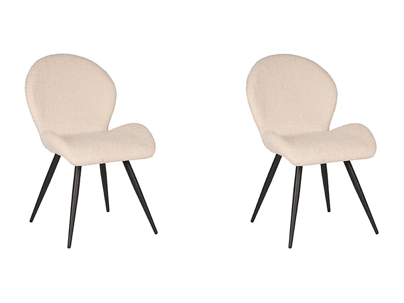 Eetkamerstoel Sky - 51x64x87cm - Ivoor - set van 2