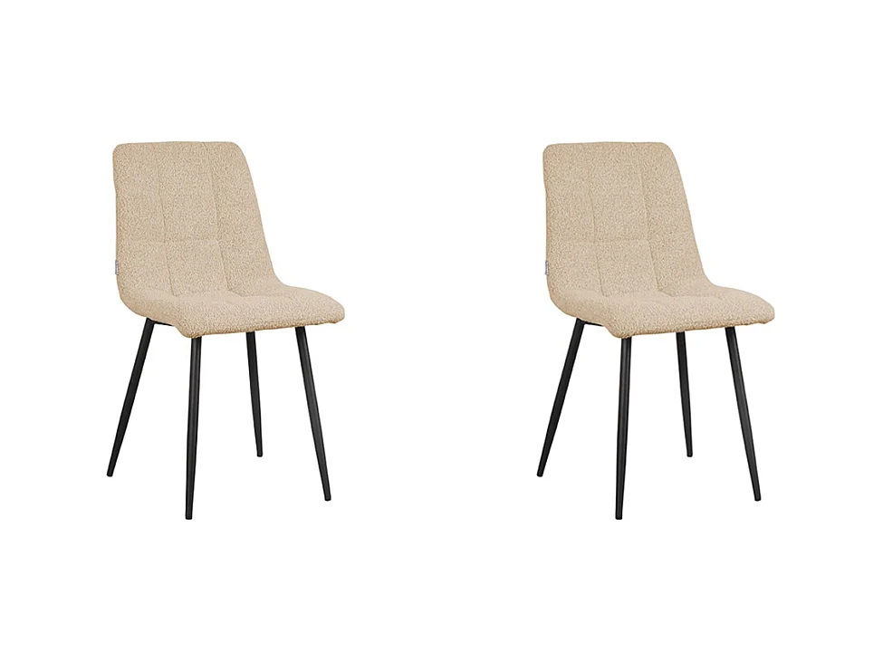 Chaise de salle à manger Juul 54x45x89 cm - Sable - Tissu - Lot de 2