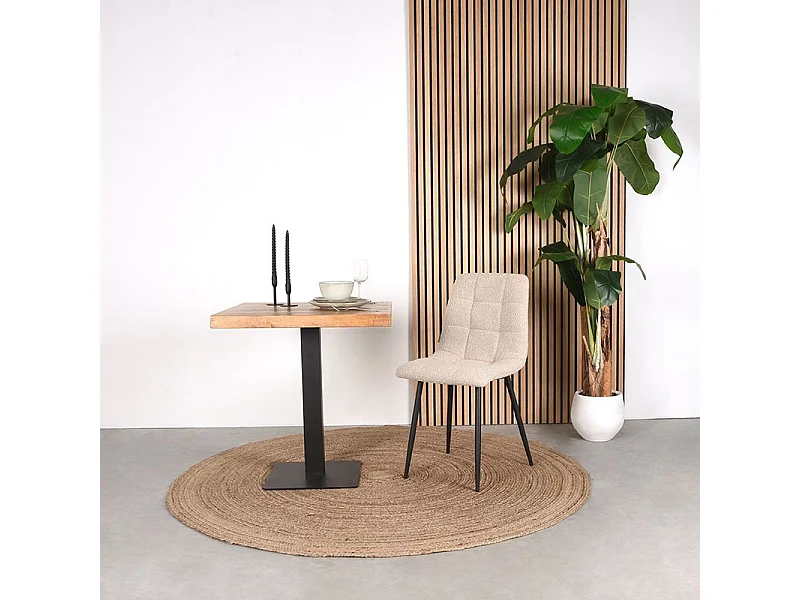 Eetkamerstoel Juul 54x45x89 cm - Zand - Stof - set van 2