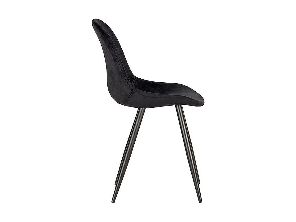 Chaise de salle à manger Capri - Noir - Velours - Lot de 2