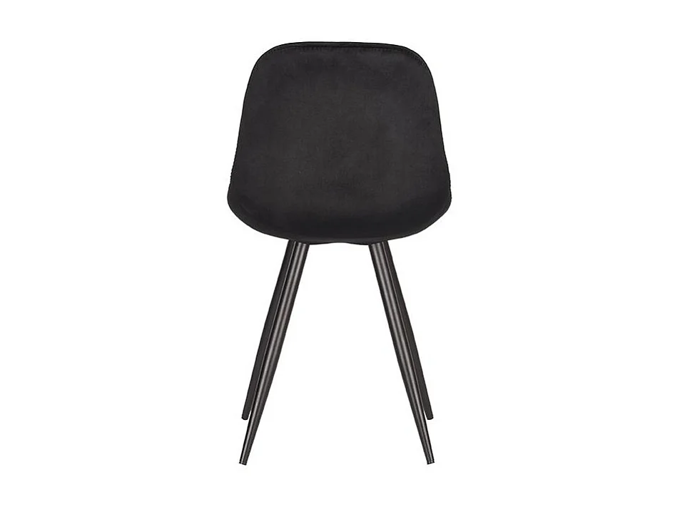 Chaise de salle à manger Capri - Noir - Velours - Lot de 2