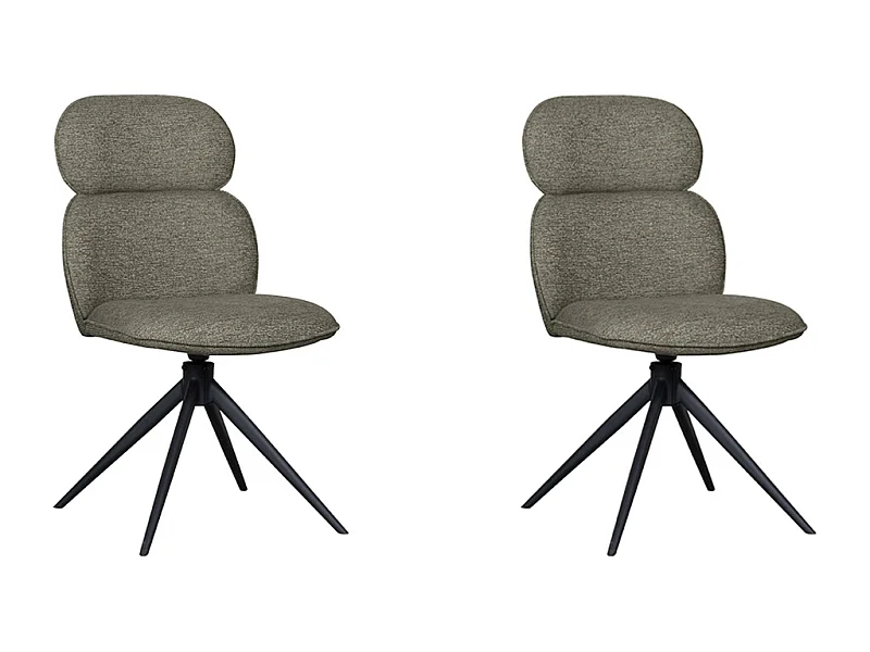 Silla de comedor Finn - Gris trufa - Boucle - Juego de 2