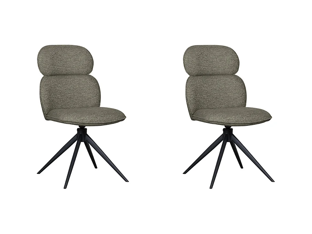 Chaise de salle à manger Finn - Gris truffe - Boucle - lot de 2