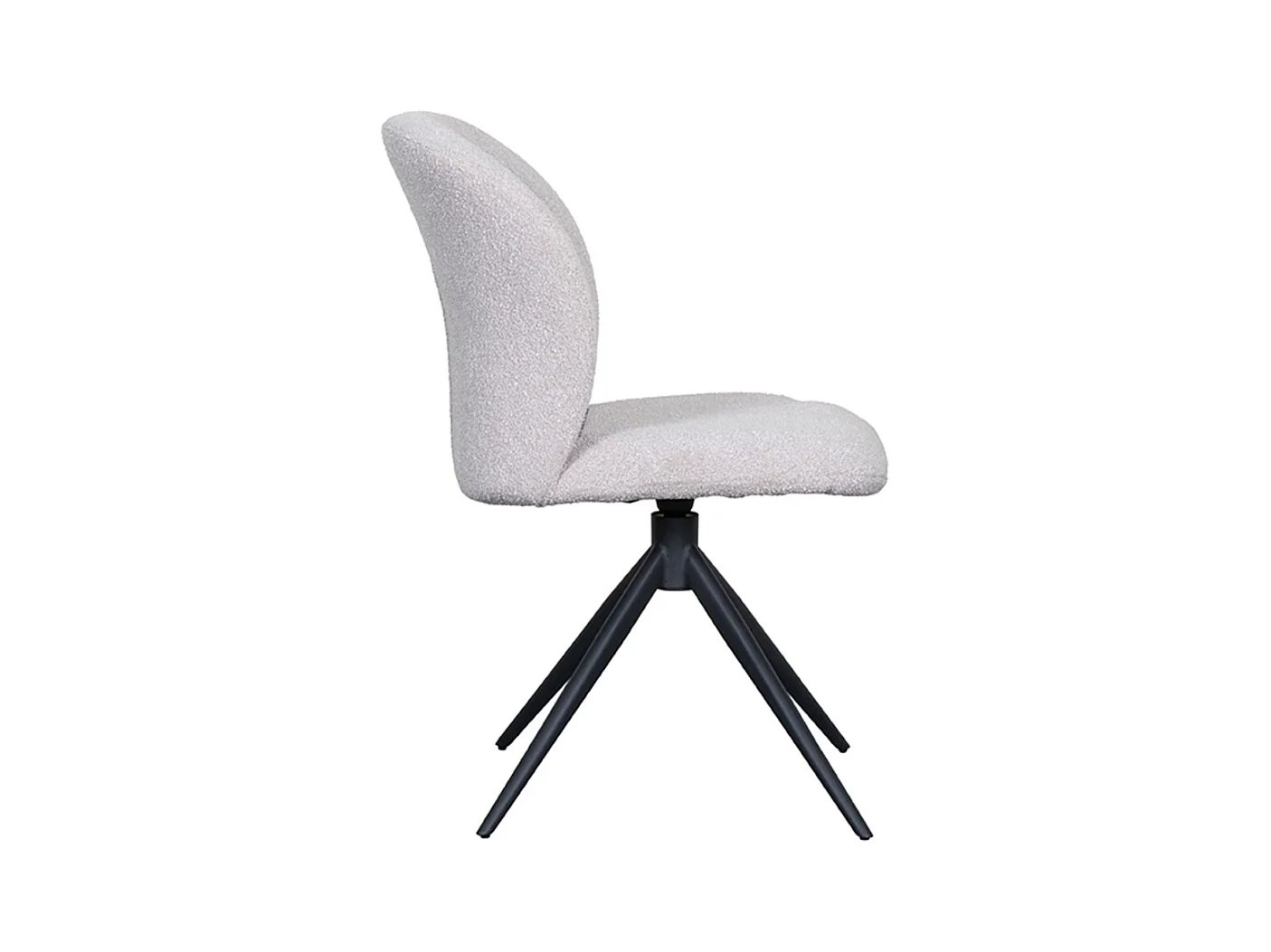 Chaise de salle à manger Kimo - Naturel - Boucle - Base noire - lot de 2