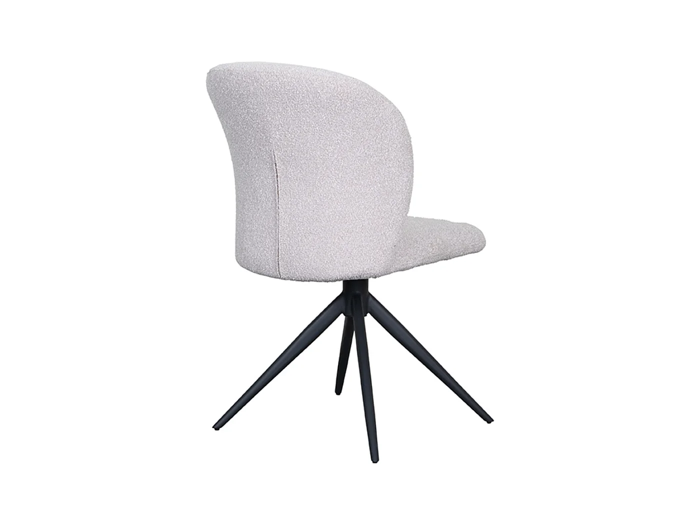 Chaise de salle à manger Kimo - Naturel - Boucle - Base noire - lot de 2