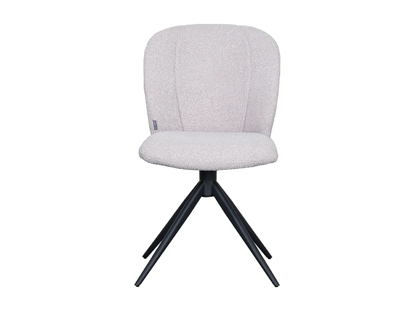 Silla de comedor Kimo - Natural - Boucle - Base negra - Juego de 2