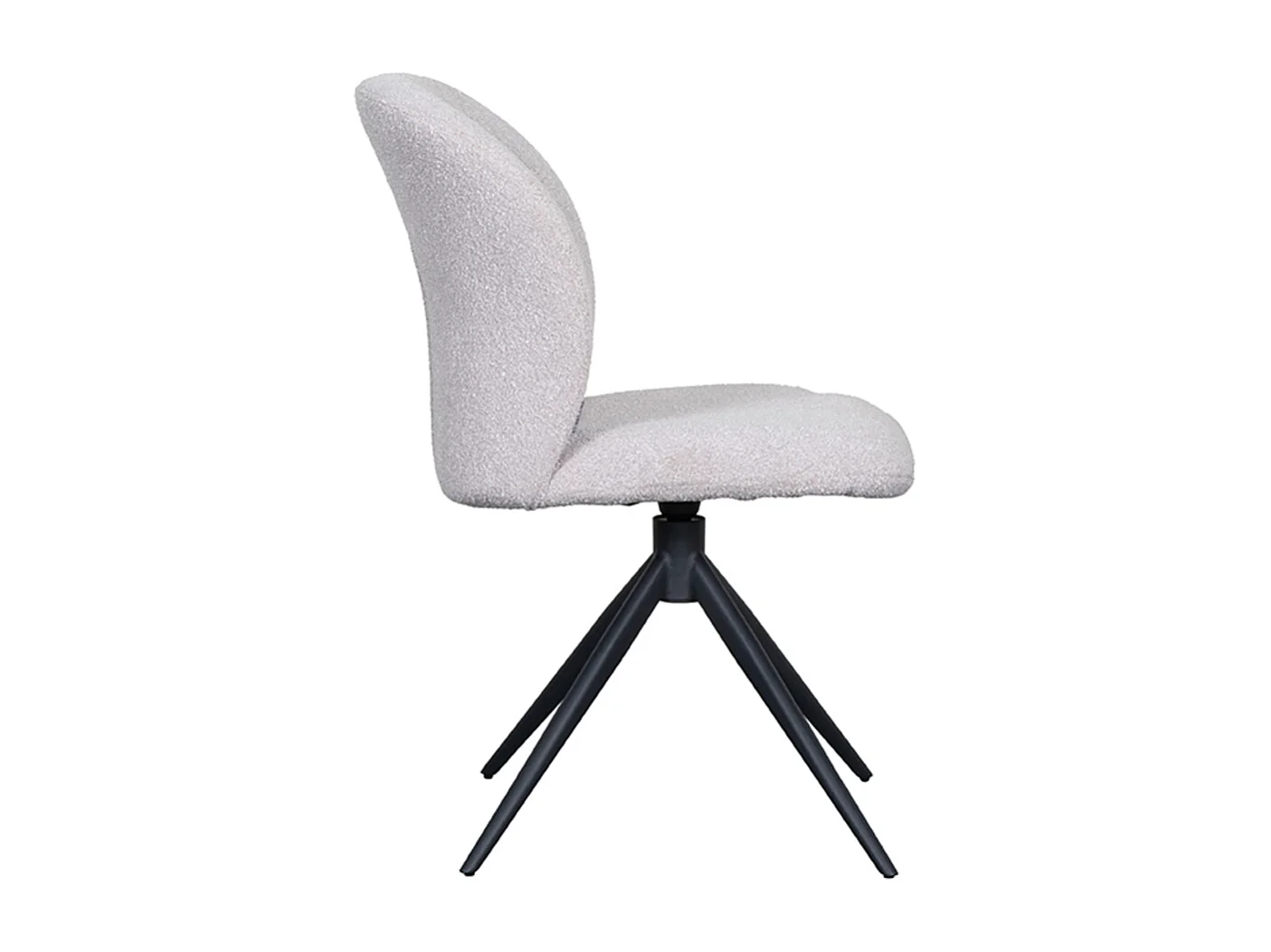 Silla de comedor Kimo - Natural - Boucle - Base negra - Juego de 2