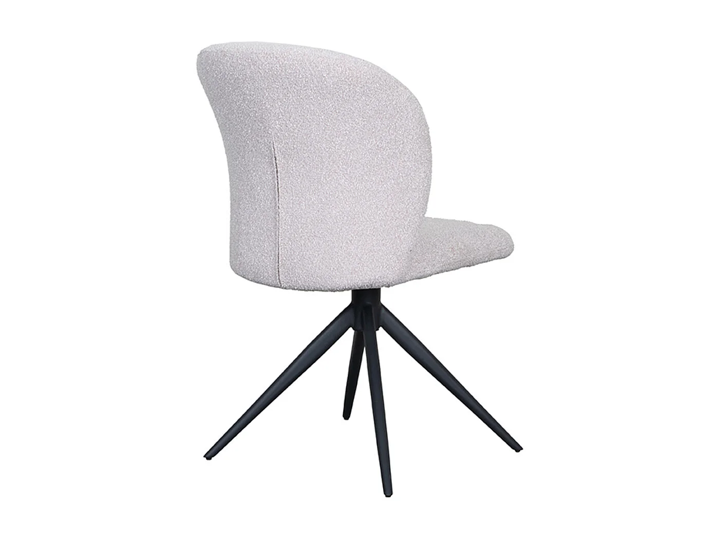 Silla de comedor Kimo - Natural - Boucle - Base negra - Juego de 2