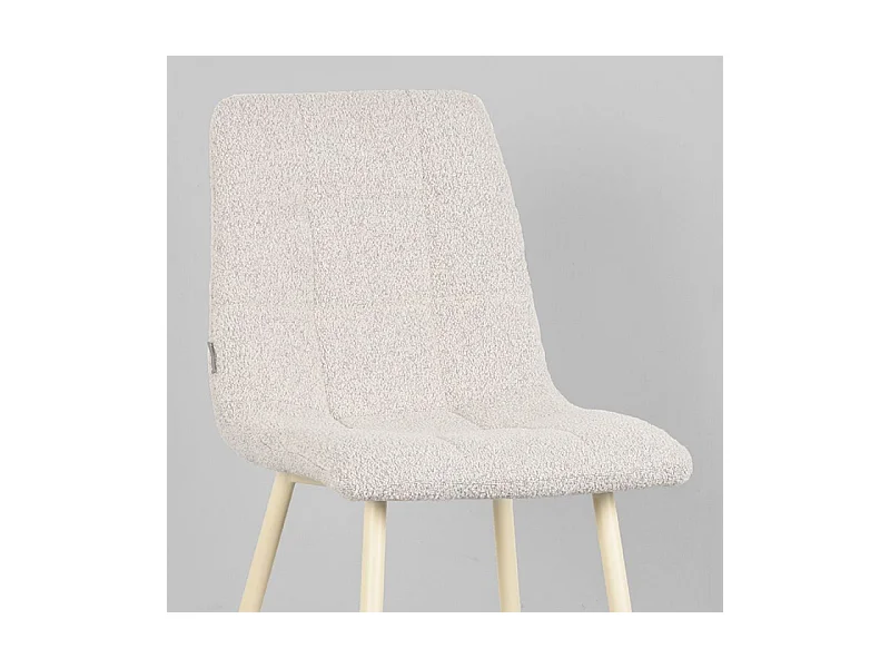 Eetkamerstoel Nino 54x45x89 cm - Naturel - Stof - set van 2