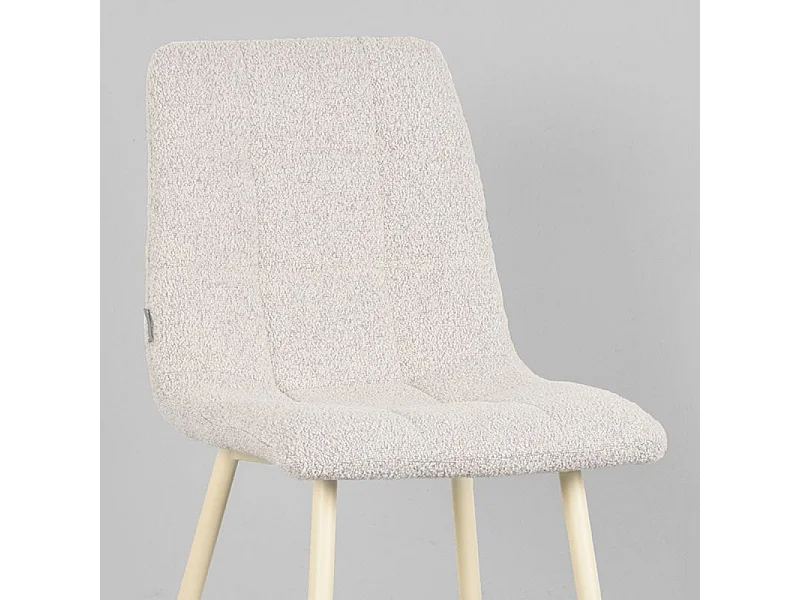 Chaise de salle à manger Nino 54x45x89 cm - Naturel - Tissu - Lot de 2