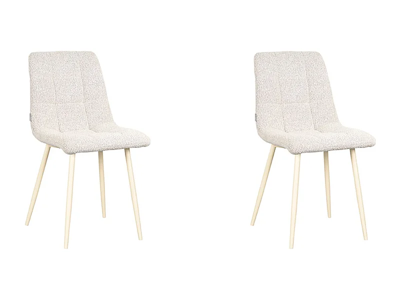 Chaise de salle à manger Nino 54x45x89 cm - Naturel - Tissu - Lot de 2