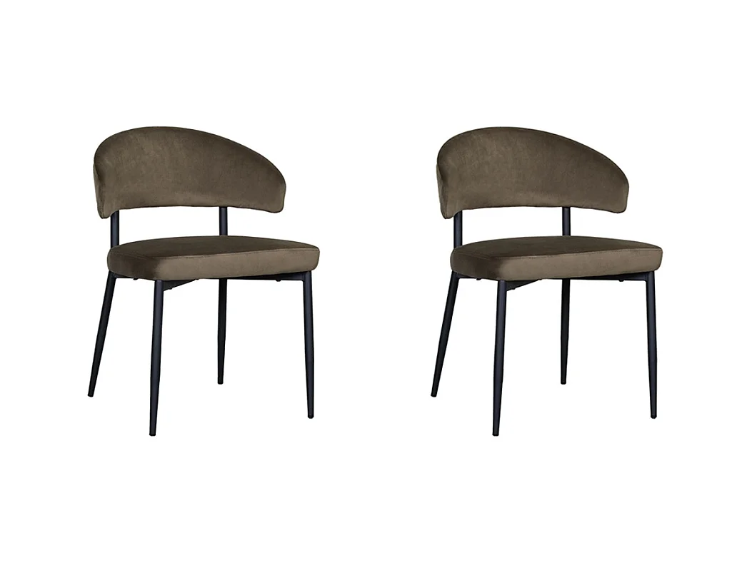 Chaise de salle à manger Bliss - Hunter - Velours - lot de 2