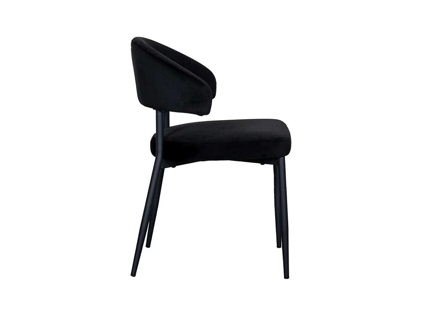 Chaise de salle à manger Bliss - Noir - Velours - lot de 2