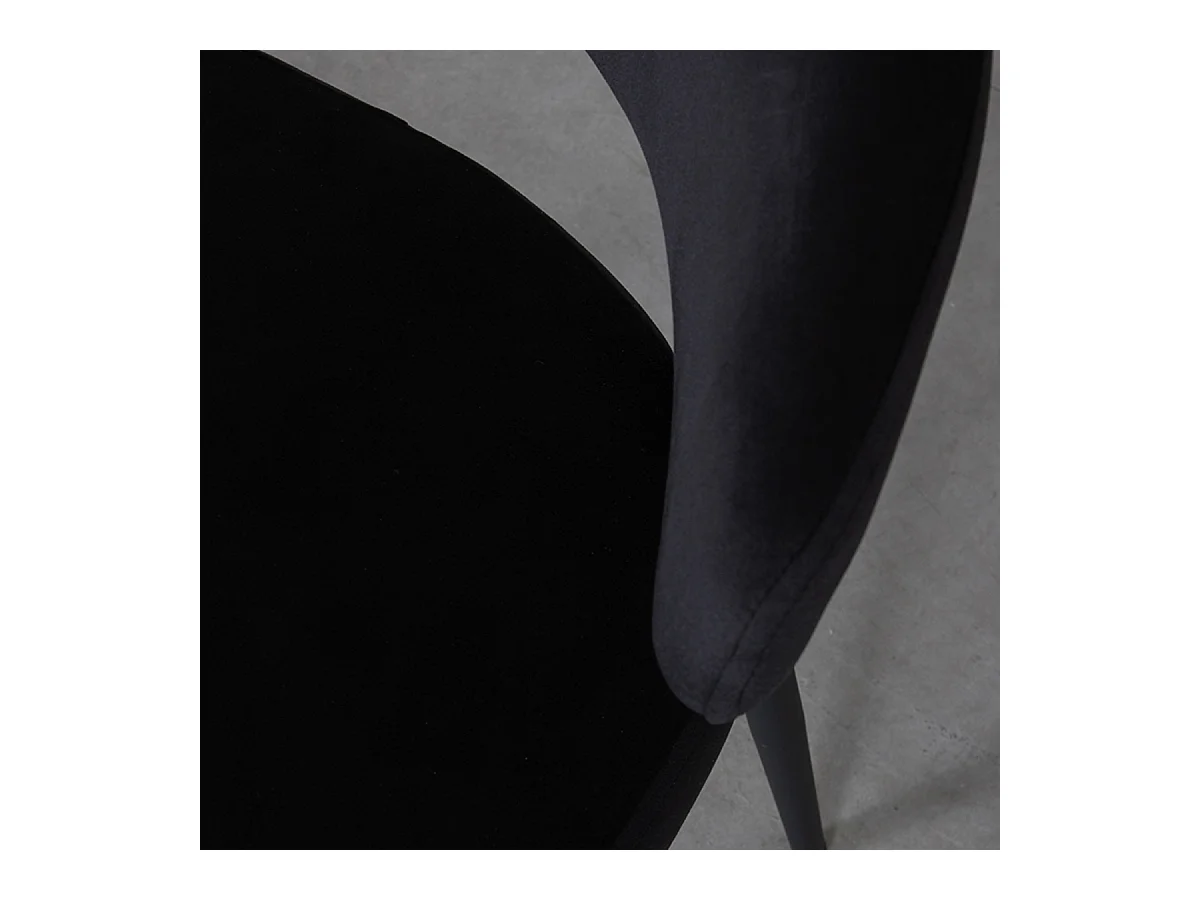 Chaise de salle à manger Bliss - Noir - Velours - lot de 2