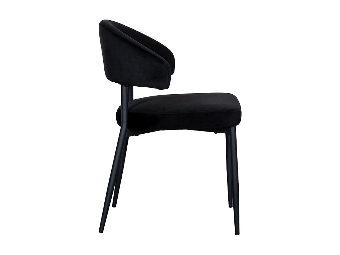 Chaise de salle à manger Bliss - Noir - Velours - lot de 2