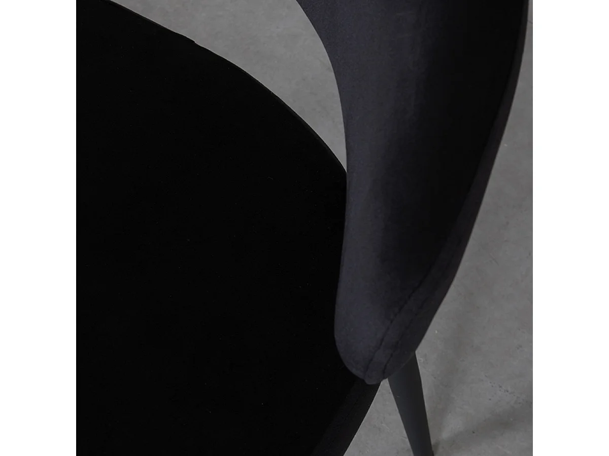 Chaise de salle à manger Bliss - Noir - Velours - lot de 2