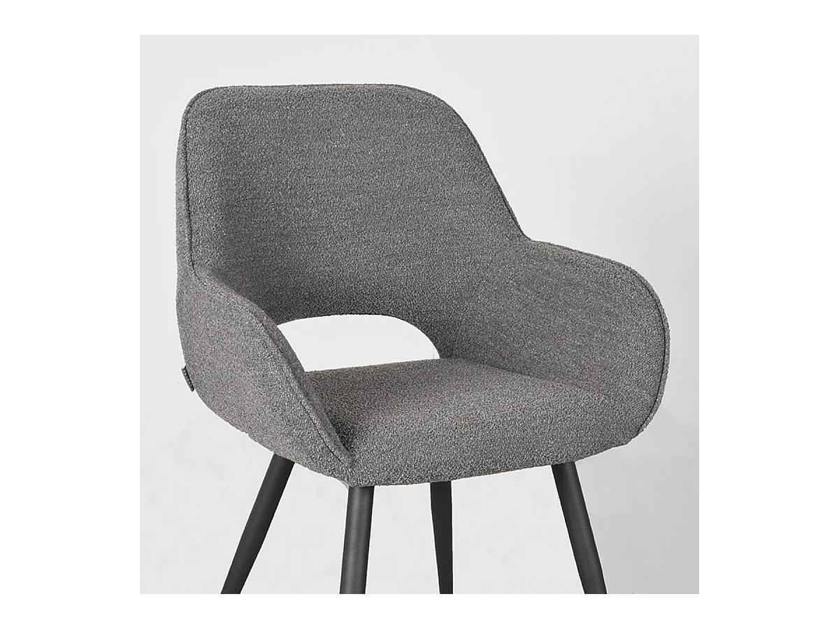 Chaise de salle à manger Fer 58x57x87 cm - Boucle grise - lot de 2