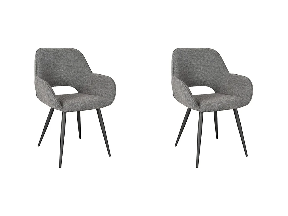 Eetkamerstoel Fer 58x57x87 cm - Grijs Boucle - set van 2