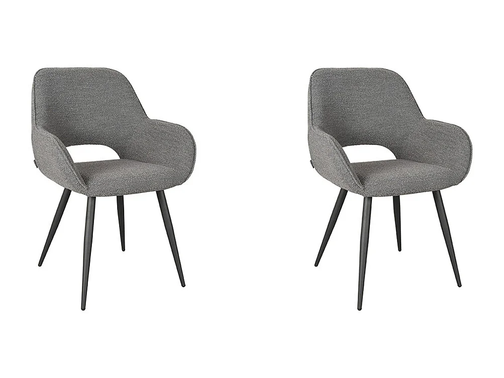 Chaise de salle à manger Fer 58x57x87 cm - Boucle grise - lot de 2