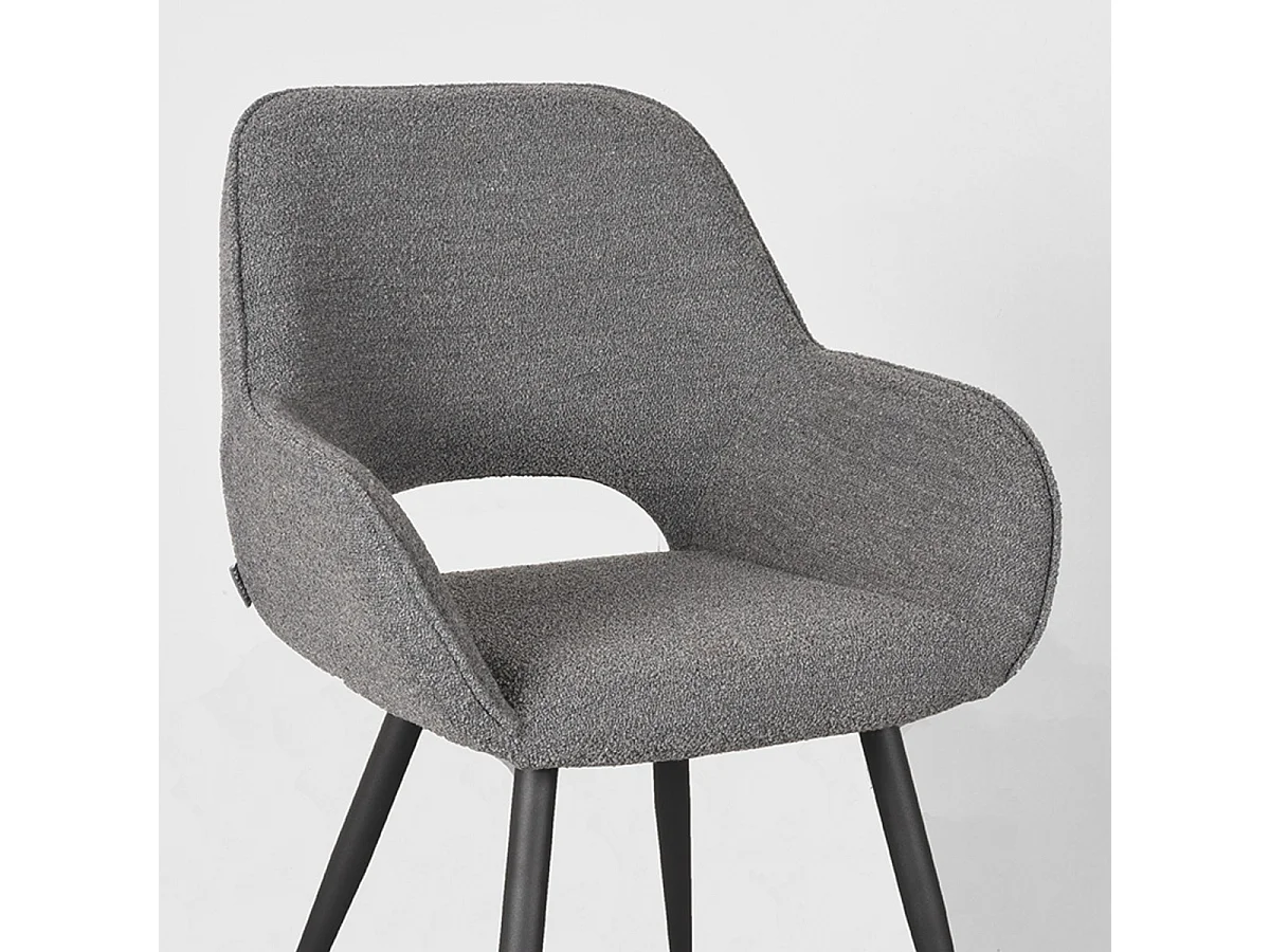 Chaise de salle à manger Fer 58x57x87 cm - Boucle grise - lot de 2