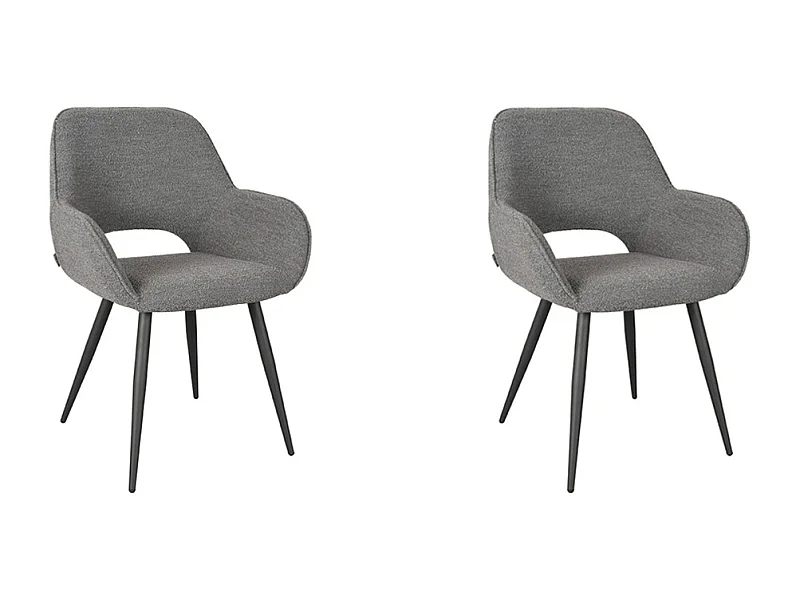 Silla de comedor Fer 58x57x87 cm - Boucle Gris - juego de 2