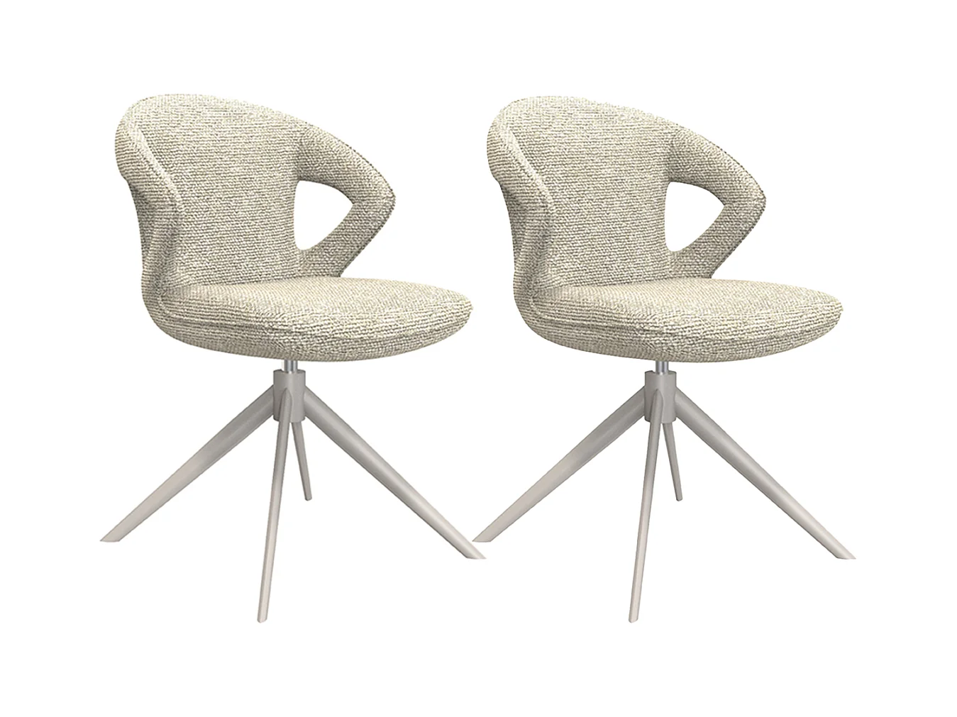 Chaise de salle à manger Zurich - Naturel - Boucle - lot de 2