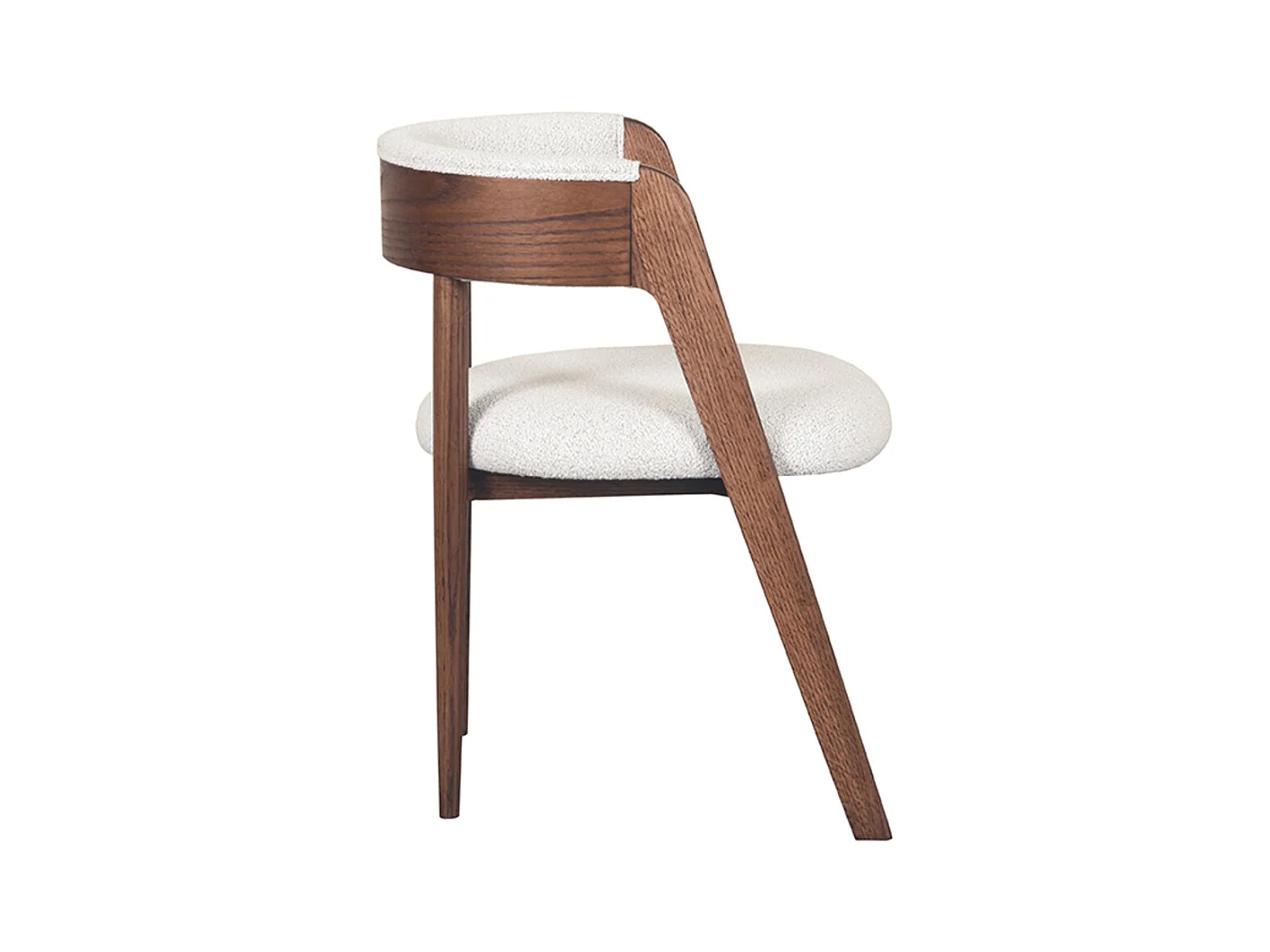 Chaise de salle à manger Sasha - Blanc - Boucle - 82x54x75 cm - lot de 2