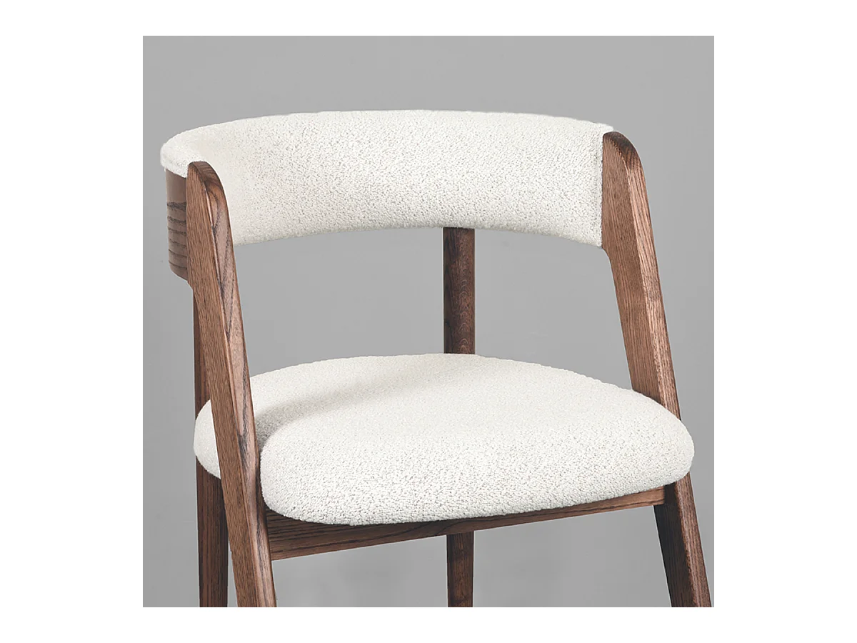 Chaise de salle à manger Sasha - Blanc - Boucle - 82x54x75 cm - lot de 2