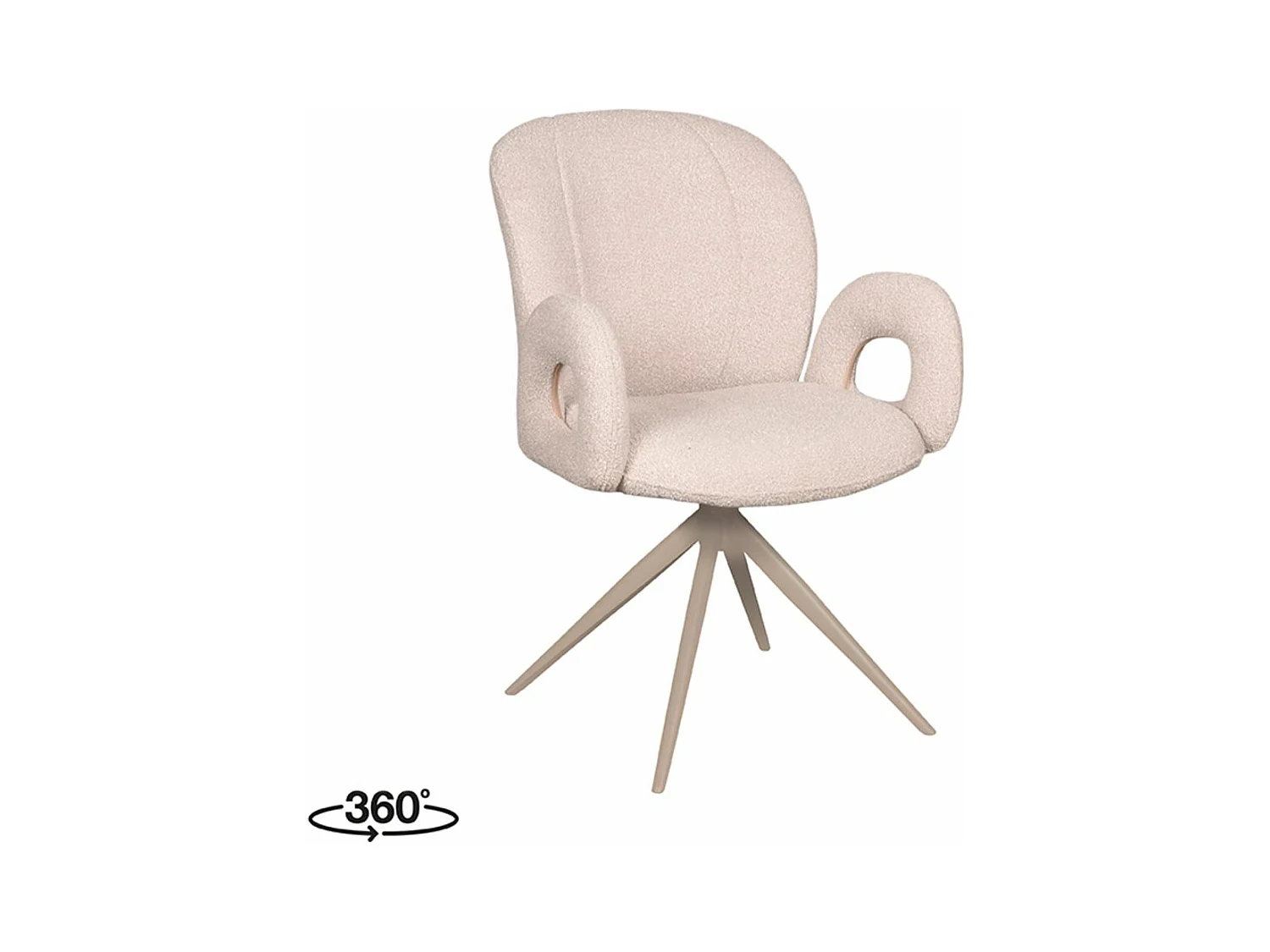 Chaise de salle à manger Neo - Naturel - Boucle - Base taupe - lot de 2