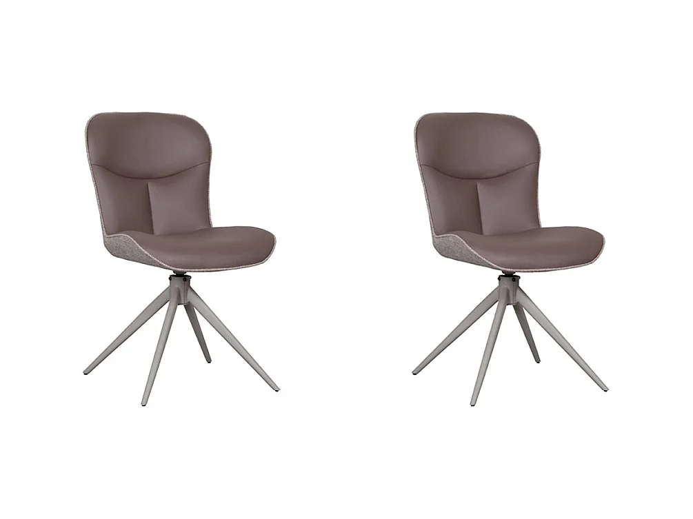 Chaise de salle à manger Thorben - Marron - Microfibre - Lot de 2