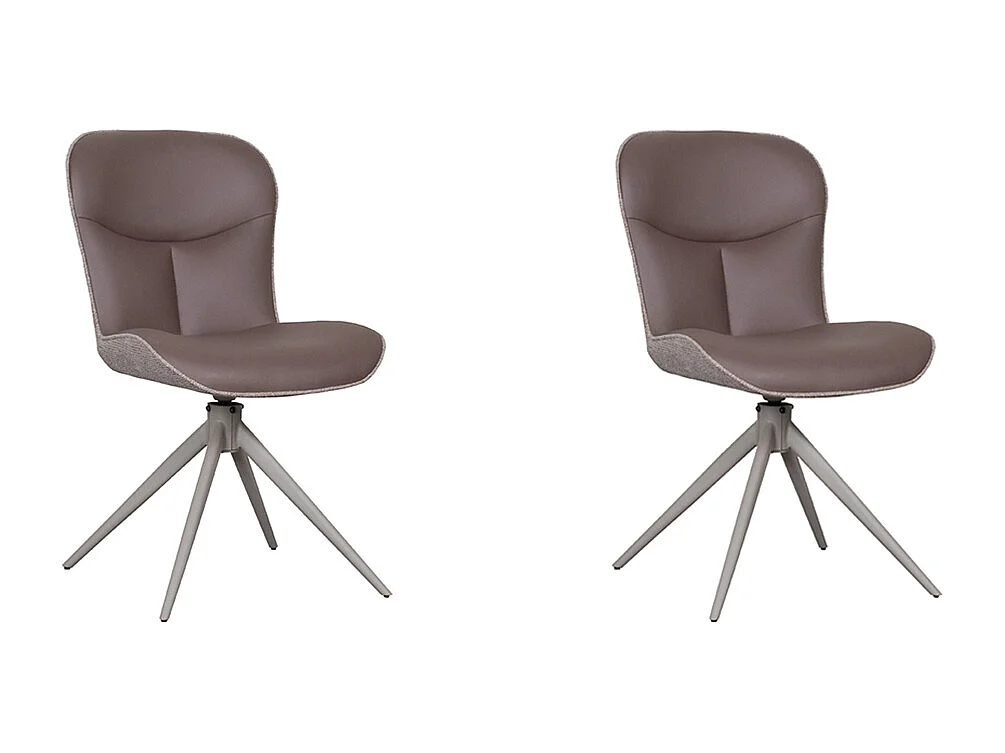 Chaise de salle à manger Thorben - Marron - Microfibre - Lot de 2