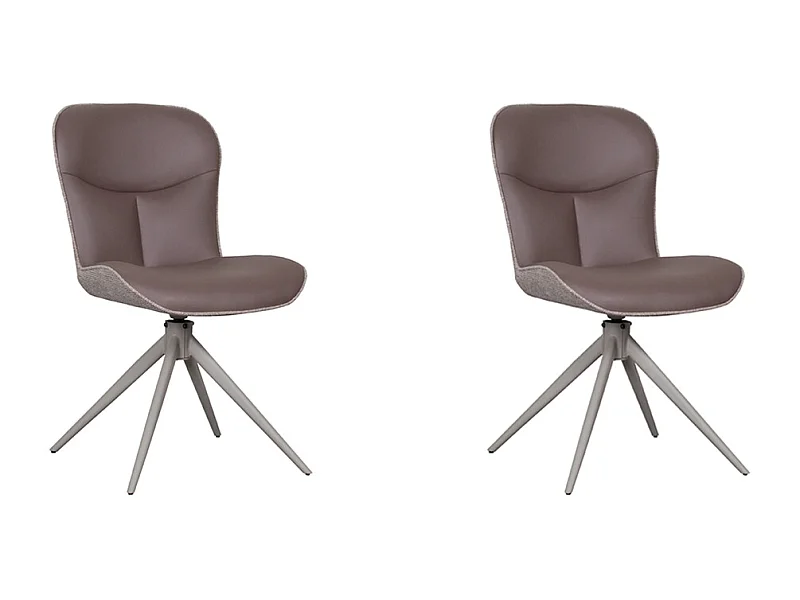 Chaise de salle à manger Thorben - Marron - Microfibre - Lot de 2