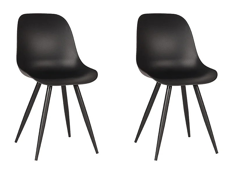 Chaise de salle à manger Monza - Noir - Plastique - Lot de 2