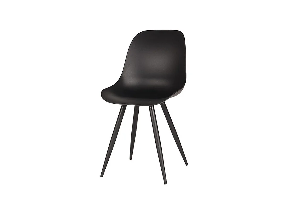 Chaise de salle à manger Monza - Noir - Plastique - Lot de 2