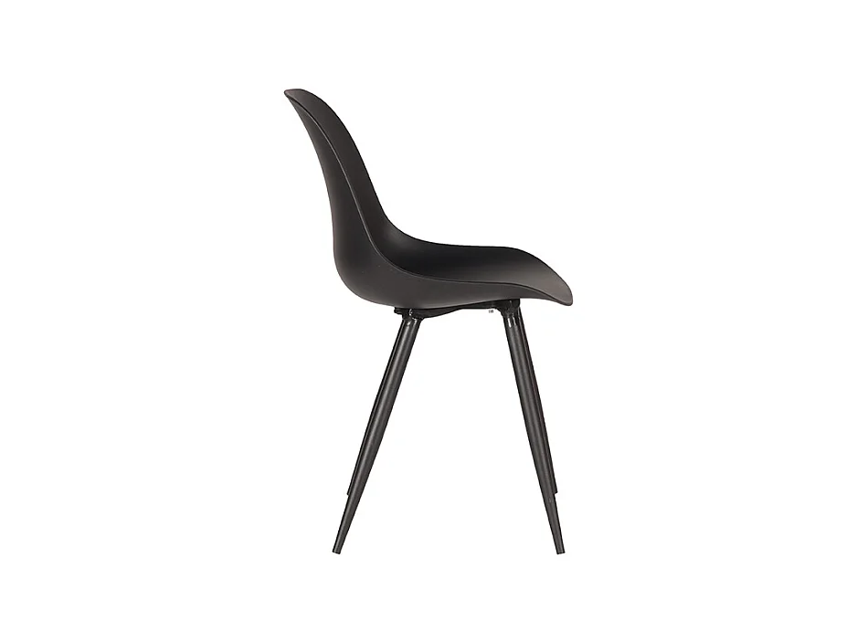 Chaise de salle à manger Monza - Noir - Plastique - Lot de 2