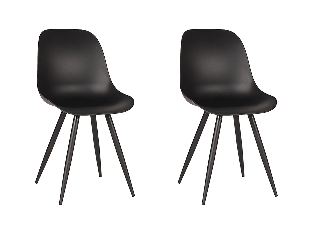 Chaise de salle à manger Monza - Noir - Plastique - Lot de 2