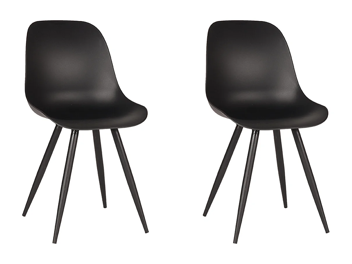 Eetkamerstoel Monza - Zwart - Kunststof - set van 2