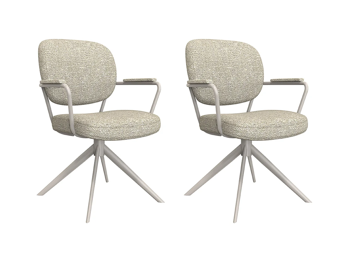 Chaise de salle à manger Basel - Naturel - Boucle - lot de 2