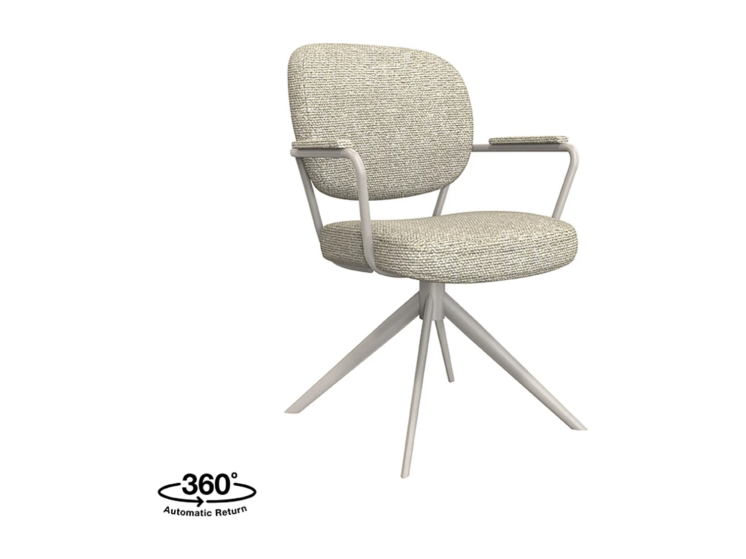 Silla de comedor Basel - Natural - Boucle - juego de 2