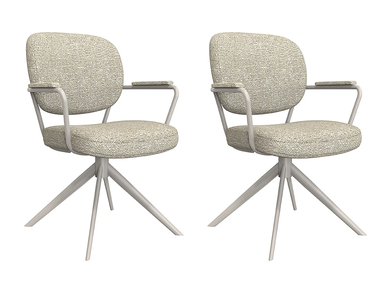 Chaise de salle à manger Basel - Naturel - Boucle - lot de 2