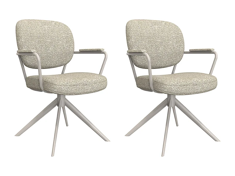 Chaise de salle à manger Basel - Naturel - Boucle - lot de 2