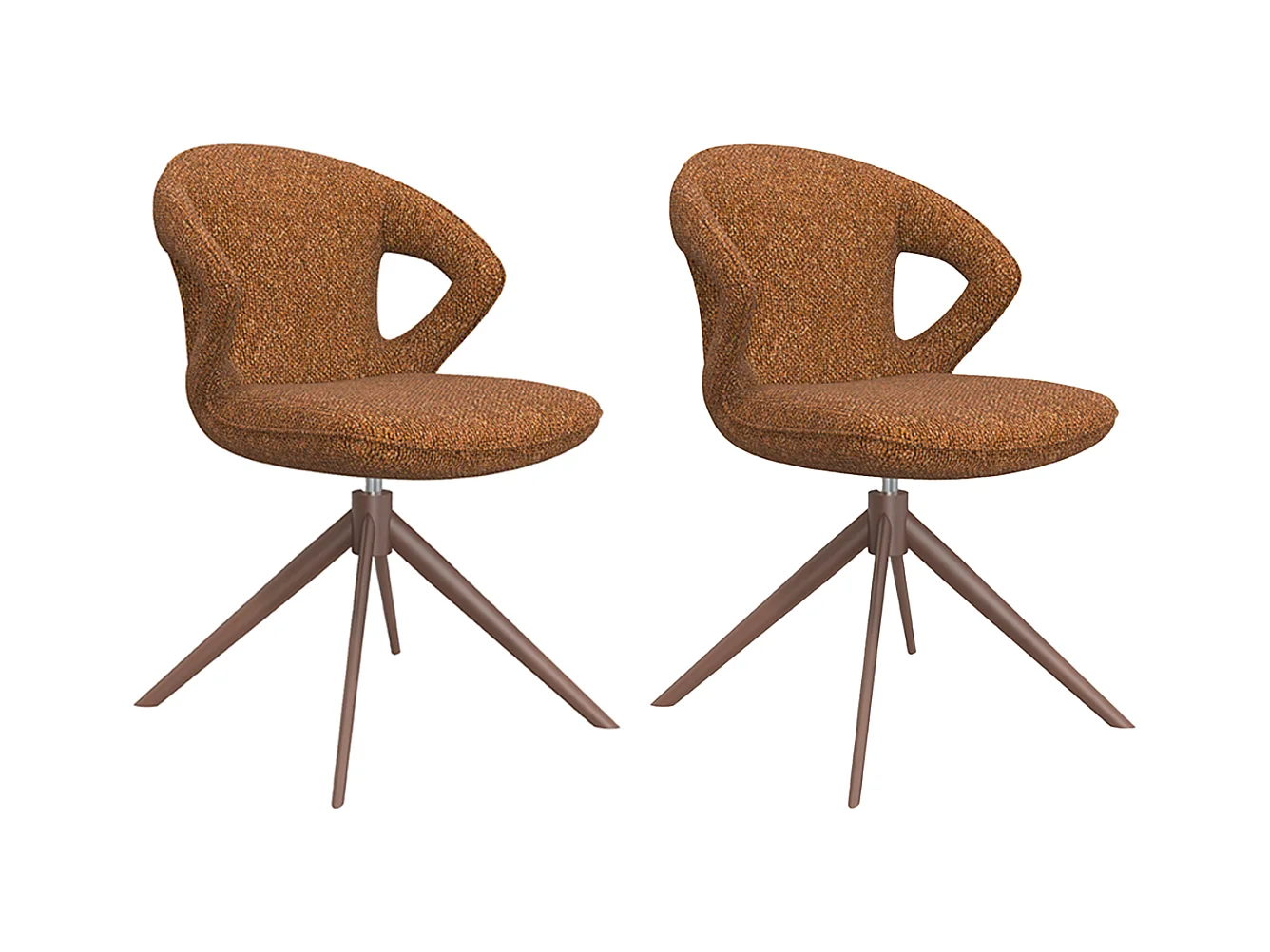 Chaise de salle à manger Zurich - Corail - Boucle - lot de 2