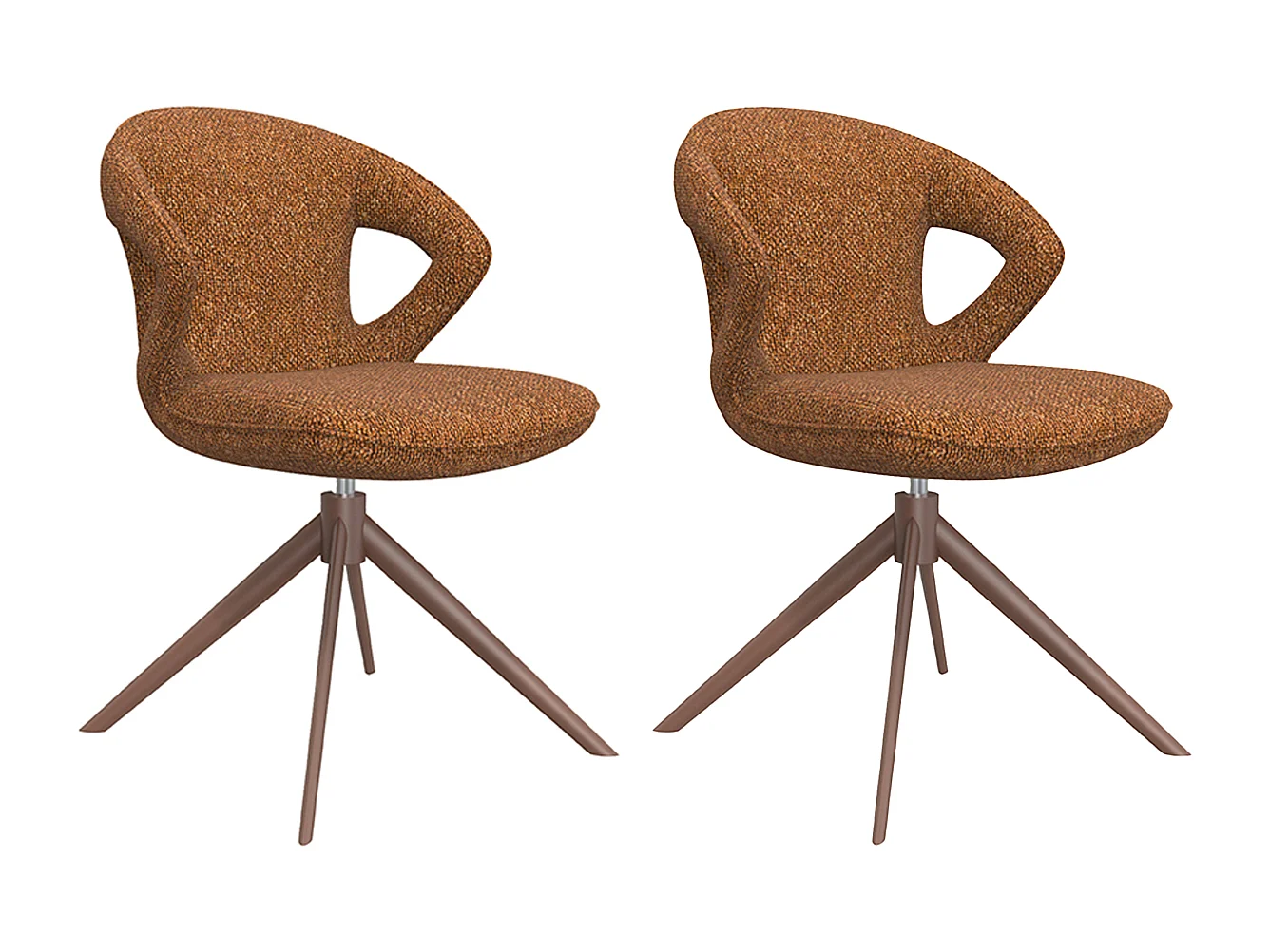 Chaise de salle à manger Zurich - Corail - Boucle - lot de 2