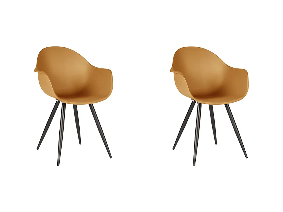 Eetkamerstoel Luca - 58x54x85cm - Geel - set van 2