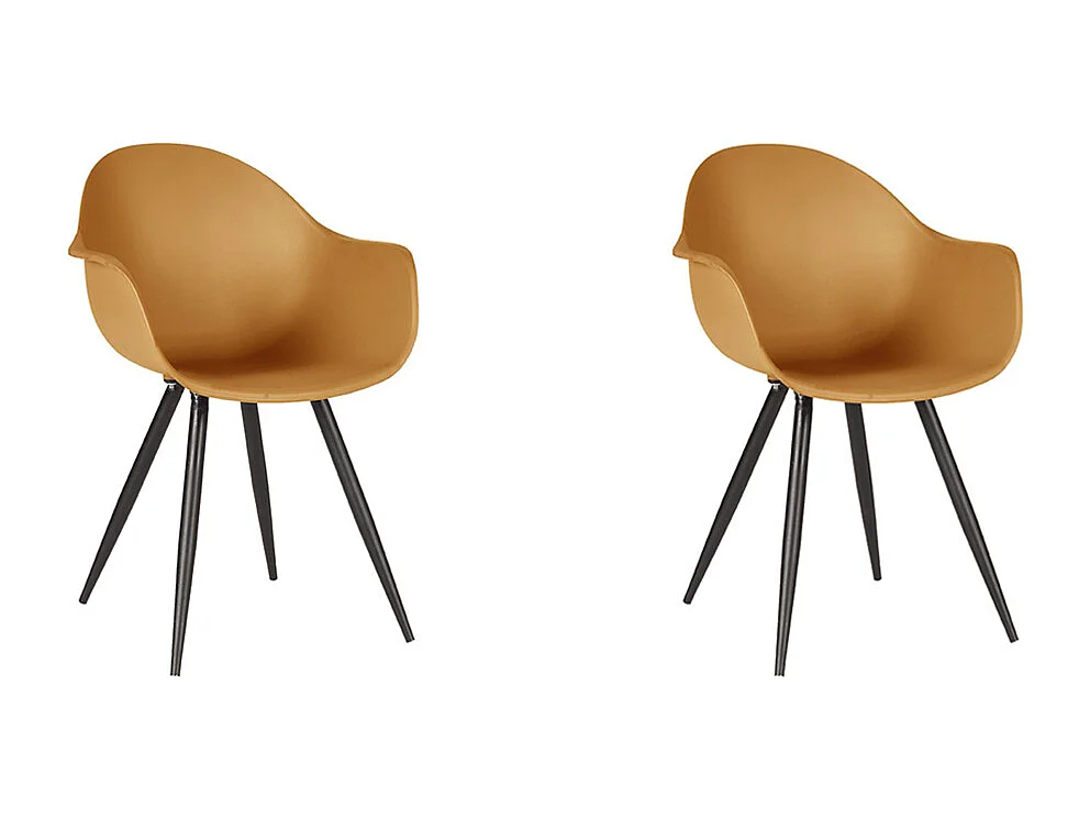 Chaise de salle à manger Luca - 58x54x85cm - Jaune - lot de 2