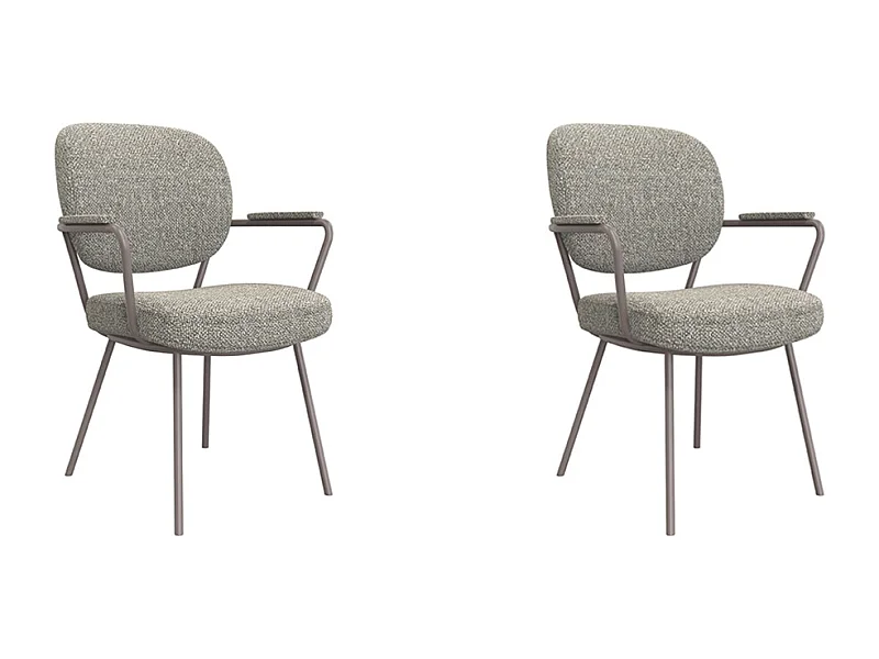 Chaise de salle à manger Lausanne - Gris truffe - Boucle - lot de 2