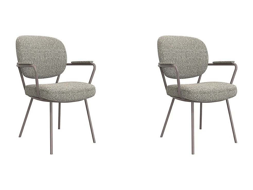 Chaise de salle à manger Lausanne - Gris truffe - Boucle - lot de 2